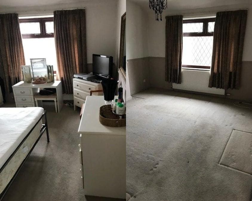 End of tenancy clearance before and after