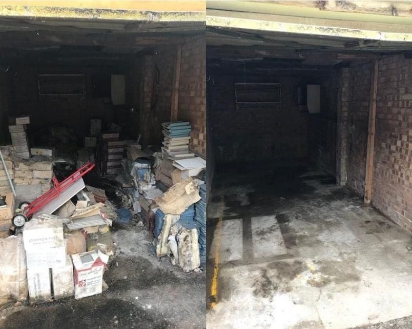 Garage clearance before and after