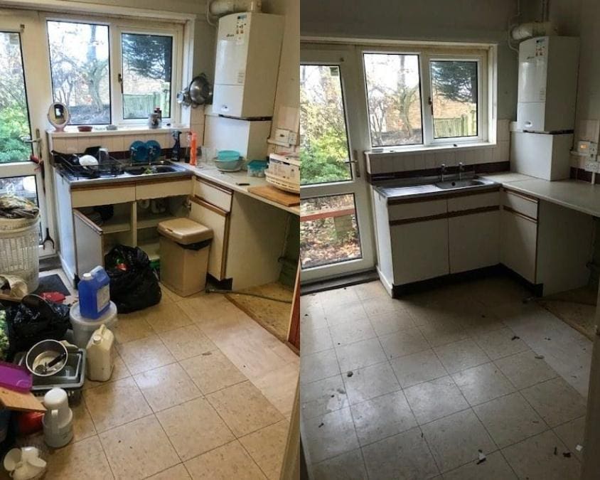 Hoarding clearance before and after