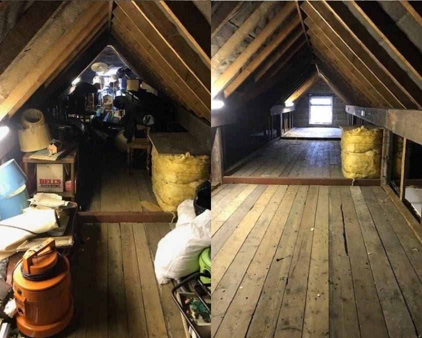 Loft clearance before and after